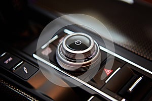 Luxury car tune control panel. Modern car interior