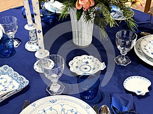 Luxury celebration table with Christmas tableware style