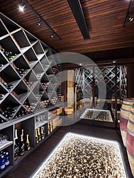 Luxury cellar of prestigious house