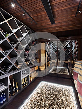 Luxury cellar of prestigious house photo