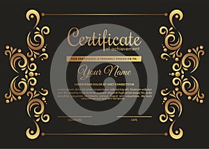 luxury certificate of achievement with gold frame