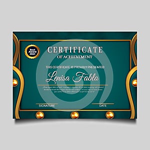 luxury certificate achievement green