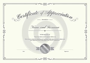 Luxury certificate template with elegant border frame