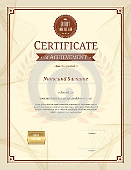 Luxury certificate template with elegant border frame, Diploma d