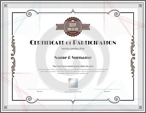 Luxury certificate template with elegant border frame, Diploma d