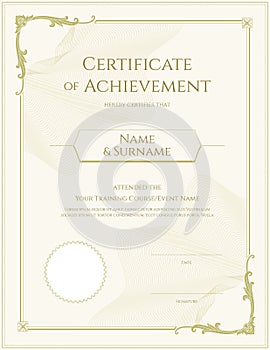 Luxury certificate template with elegant border frame, Diploma d