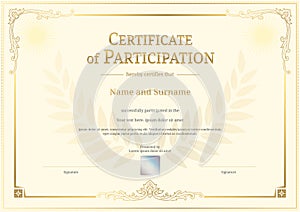 Luxury certificate template with elegant border frame, Diploma d