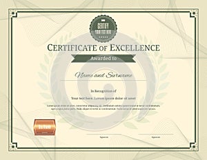 Luxury certificate template with elegant border frame, Diploma d