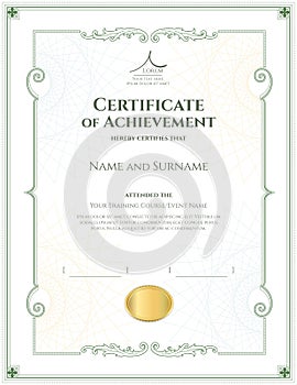 Luxury certificate template with elegant border frame, Diploma d