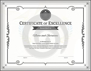 Luxury certificate template with elegant border frame, Diploma d