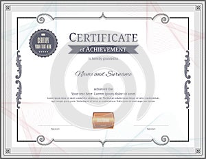 Luxury certificate template with elegant border frame, Diploma d