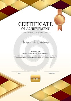 Luxury certificate template with elegant border frame, Diploma d