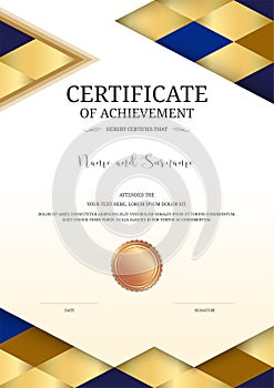 Luxury certificate template with elegant border frame, Diploma d