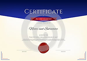 Luxury certificate template with elegant border frame, Diploma d