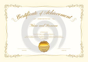 Luxury certificate template with elegant border frame, Diploma d