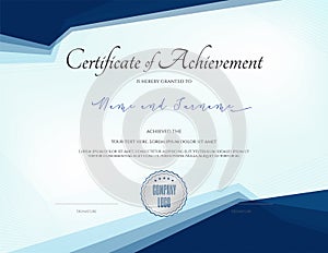 Luxury certificate template with elegant border frame, Diploma d