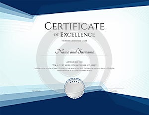 Luxury certificate template with elegant border frame, Diploma d