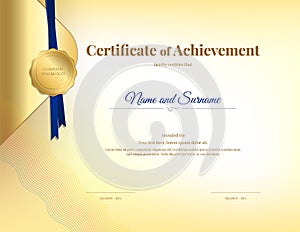 Luxury certificate template with elegant border frame, Diploma d