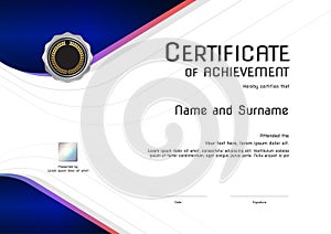 Luxury certificate template with elegant border frame, Diploma d