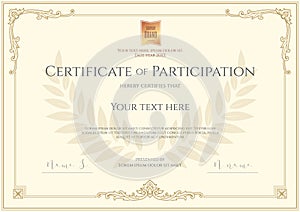 Luxury certificate template with elegant border frame, Diploma d photo