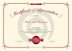 Luxury certificate template with elegant border frame, Diploma design