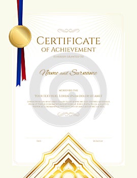 Luxury certificate template with elegant border frame, Diploma design