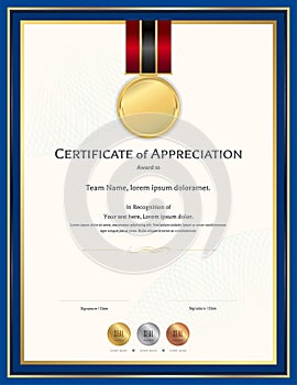 Luxury certificate template with elegant border frame, Diploma design for graduation