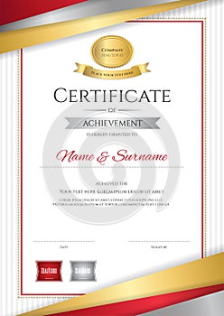 Luxury certificate template with elegant golden border frame, Di