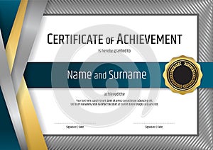 Luxury certificate template with elegant silver border frame, Di