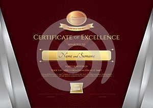 Luxury certificate template with elegant silver border frame, Di