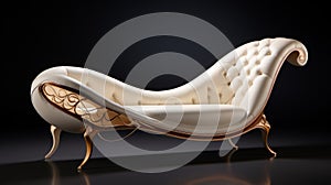 Luxury Chaise Longue With Gold Outlines - Photorealistic Renderings In Unreal Engine
