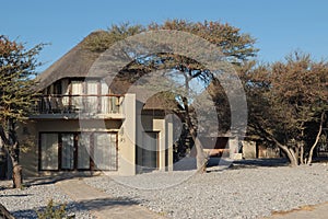 Luxury chalets at the Okaukeujo Rest Camp, Etosha National Park, Namibia