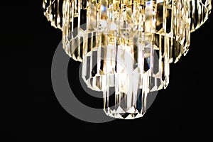 Luxury chandelier with crystal glass, interior design and home decor lighting detail