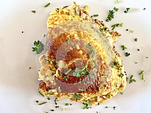 Luxury cheese bacon and mushroom omelette