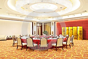 Luxury chinese banqueting hall photo