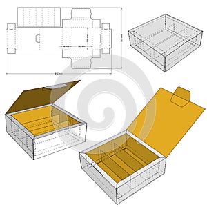 Luxury Chocolate Cake Box and Die-cut Pattern.