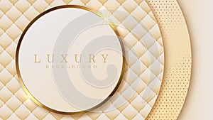 Luxury circle golden line background mustard shades in 3d abstract style. Illustration from vector about modern template deluxe