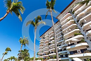 Luxury condominiums and apartments on Playa De Los Muertos beach and pier close to the famous Puerto Vallarta Malecon