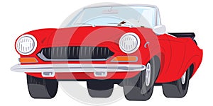 Luxury convertible. Funny car. Cartoon auto. Illustration for internet and mobile website