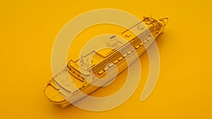 Luxury Cruise Ship. Minimal idea concept. 3d illustration