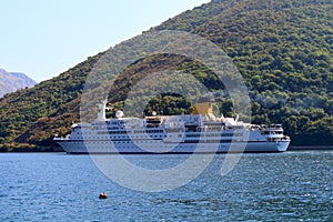 Luxury cruise ship at sea