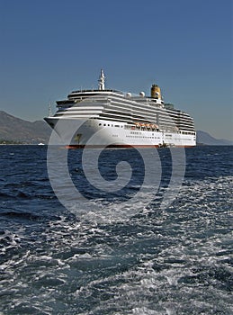 Luxury cruise ship at sea