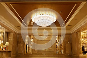 Luxury crystal chandelier lighting decorated in hall