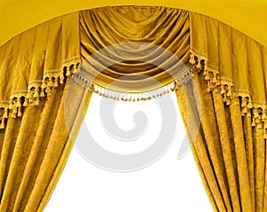 Luxury curtains with free space in the middle