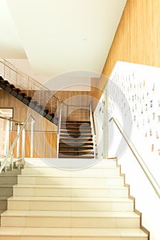 Luxury custom built Interior wooden staircases in modern buildi