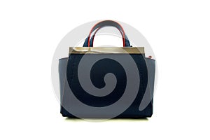 luxury dark blue leather holding female fashion hand bag