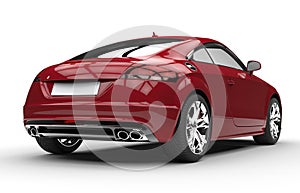 Luxury Dark Red Car - Back View