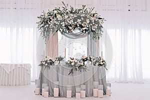 Luxury decorated marriage newlywed table