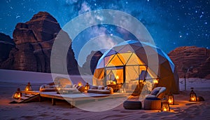 Luxury Desert Glamping under the Stars. Igloo tents in Jordan