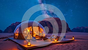 Luxury Desert Glamping under the Stars. Igloo tents in Jordan